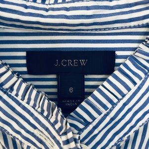 J Crew ruffle pinstriped